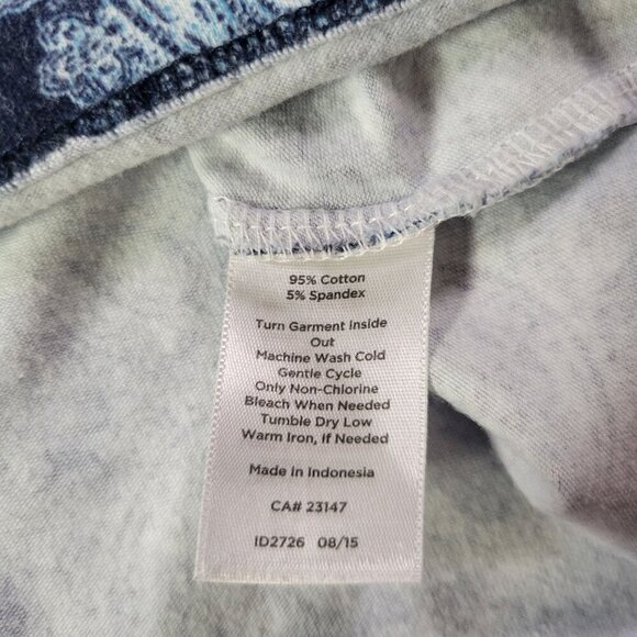 Talbots Women Blue Paisley Print Casual Cotton Blend 3/4 Sleeve Top Size M - Picture 3 of 8